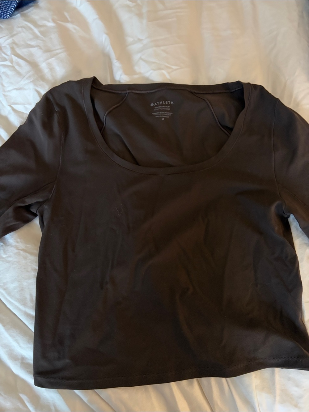 Athleta Black Scoop Neck Long Sleeve Tee - Slim Fit